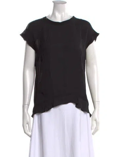 Pre-owned Veronica Beard Silk Crew Neck Top In Black