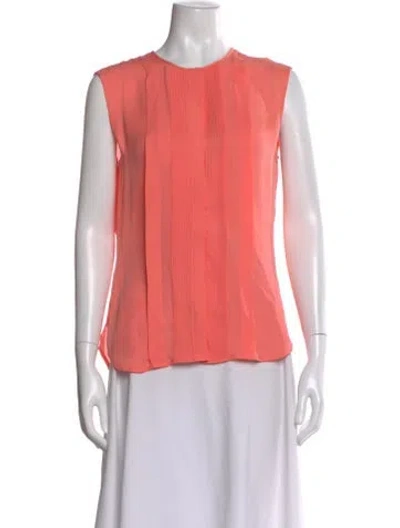Pre-owned Veronica Beard Silk Crew Neck Top In Pink