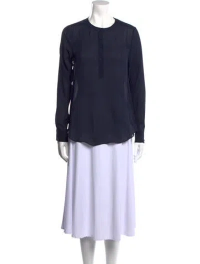 Pre-owned Veronica Beard Silk Crew Neck Tunic In Blue