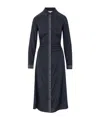 Veronica Beard Lex Polka Dot Stretch-silk Midi Shirt Dress In Blue