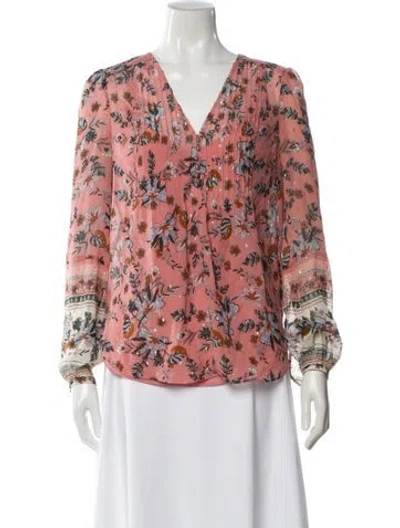 Pre-owned Veronica Beard Silk Floral Print Blouse