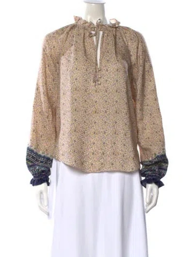 Pre-owned Veronica Beard Silk Floral Print Blouse