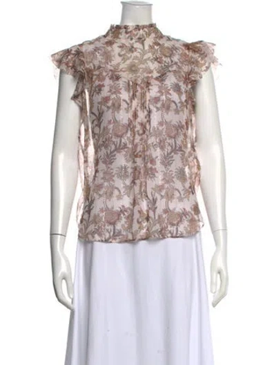 Pre-owned Veronica Beard Silk Floral Print Blouse