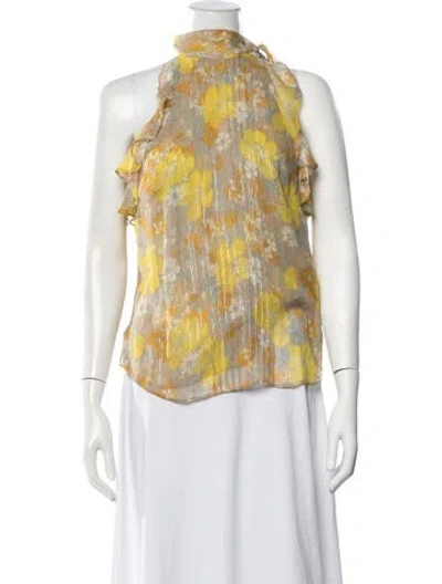 Pre-owned Veronica Beard Silk Floral Print Blouse