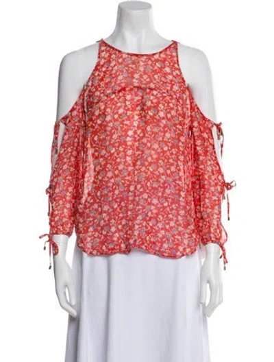 Pre-owned Veronica Beard Silk Floral Print Blouse In Multi