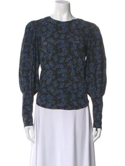 Pre-owned Veronica Beard Silk Floral Print Blouse In Multi