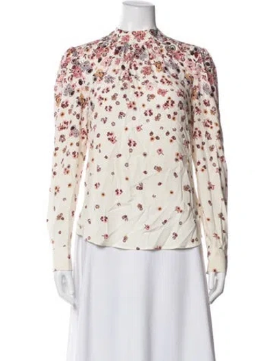 Pre-owned Veronica Beard Silk Floral Print Blouse In Multicolor
