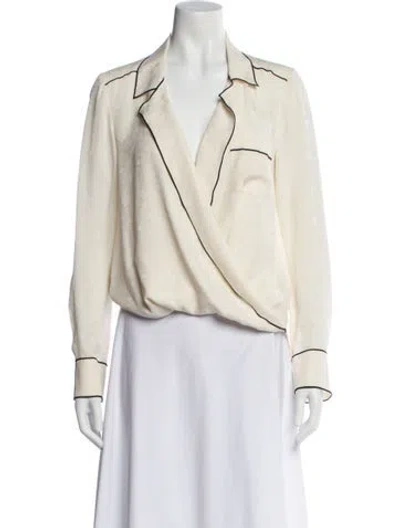 Pre-owned Veronica Beard Silk Floral Print Blouse In Neutral