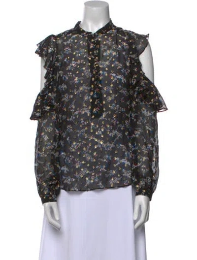 Pre-owned Veronica Beard Silk Floral Print Blouse W/ Tags