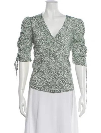 Pre-owned Veronica Beard Silk Floral Print Blouse W/ Tags In Multi