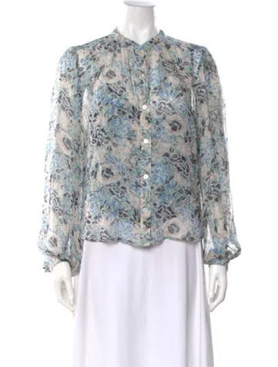 Pre-owned Veronica Beard Silk Floral Print Blouse W/ Tags In Multi
