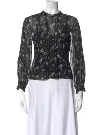 Pre-owned Veronica Beard Silk Floral Print Blouse W/ Tags In Multi