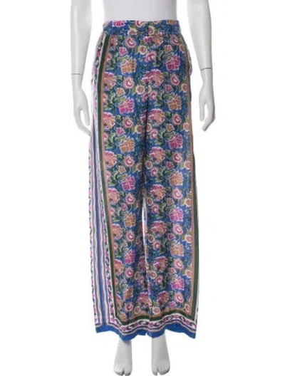 Pre-owned Veronica Beard Silk Floral Print Sweatpants In Multicolor