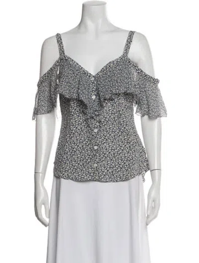 Pre-owned Veronica Beard Silk Floral Print Top