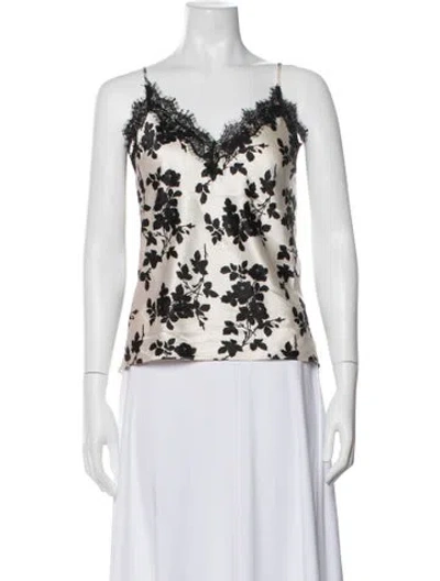 Pre-owned Veronica Beard Silk Floral Print Top In Multi