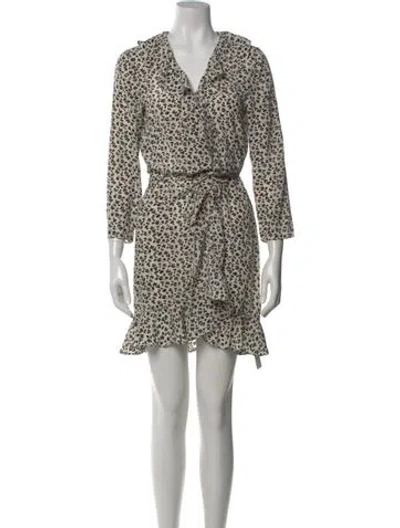 Pre-owned Veronica Beard Silk Floral Print Top In Neutral
