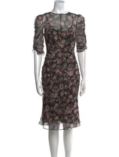Pre-owned Veronica Beard Silk Knee-length Dress In Black