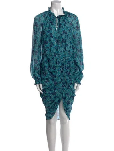 Pre-owned Veronica Beard Silk Knee-length Dress In Blue