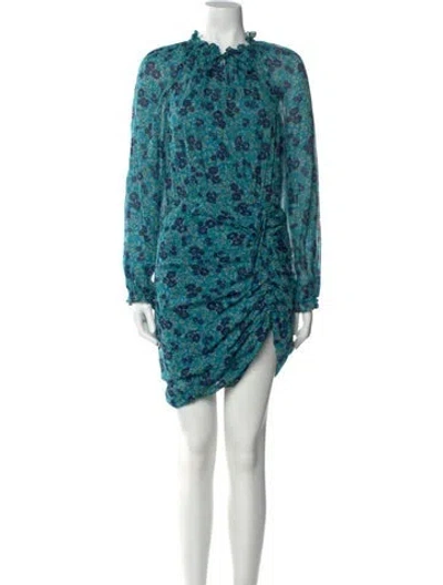 Pre-owned Veronica Beard Silk Knee-length Dress In Blue
