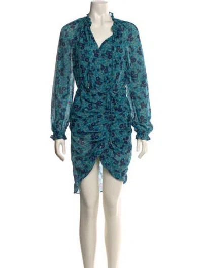 Pre-owned Veronica Beard Silk Knee-length Dress In Blue