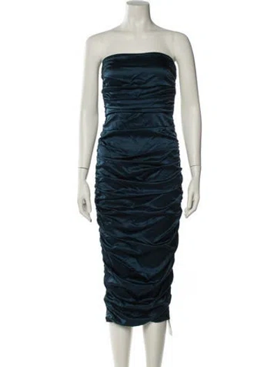 Pre-owned Veronica Beard Silk Knee-length Dress In Blue