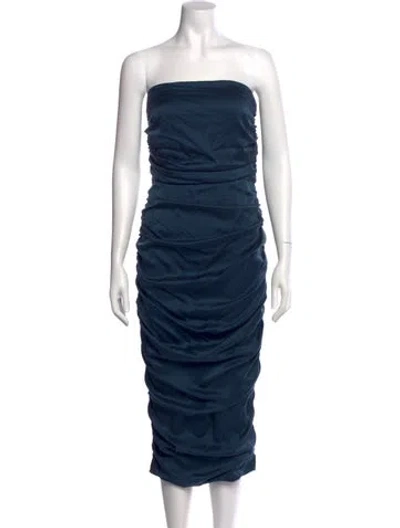 Pre-owned Veronica Beard Silk Knee-length Dress In Blue