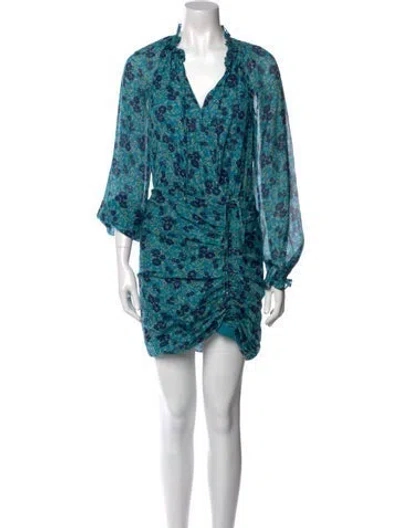 Pre-owned Veronica Beard Silk Knee-length Dress In Blue