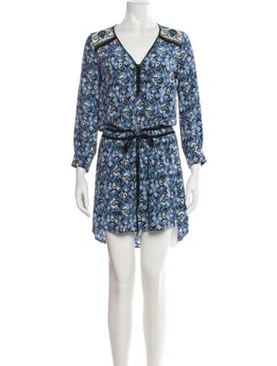 Pre-owned Veronica Beard Silk Knee-length Dress In Blue