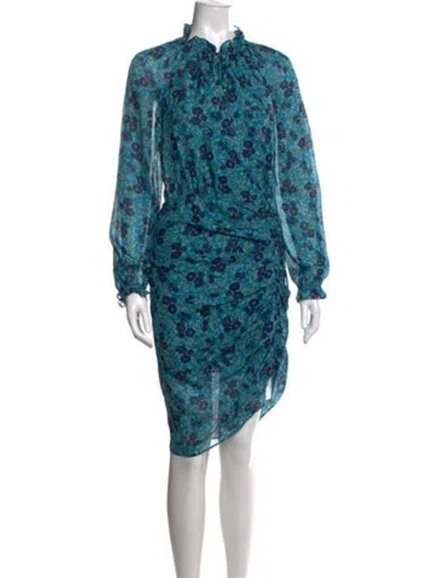 Pre-owned Veronica Beard Silk Knee-length Dress In Blue