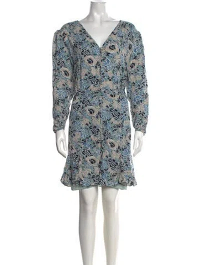 Pre-owned Veronica Beard Silk Knee-length Dress In Blue