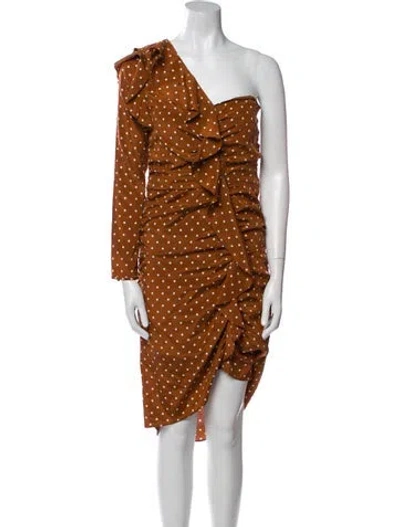 Pre-owned Veronica Beard Silk Knee-length Dress In Brown
