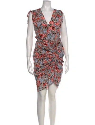 Pre-owned Veronica Beard Silk Knee-length Dress In Brown
