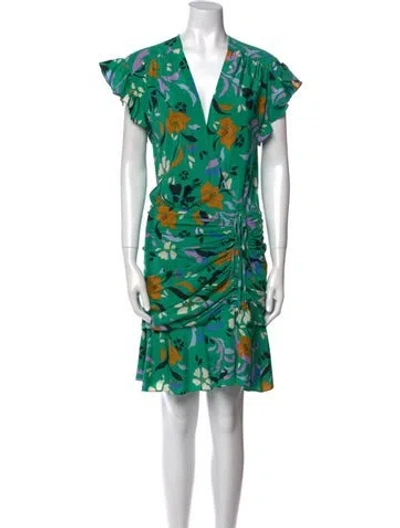 Pre-owned Veronica Beard Silk Knee-length Dress In Green