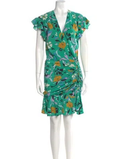 Pre-owned Veronica Beard Silk Knee-length Dress In Green