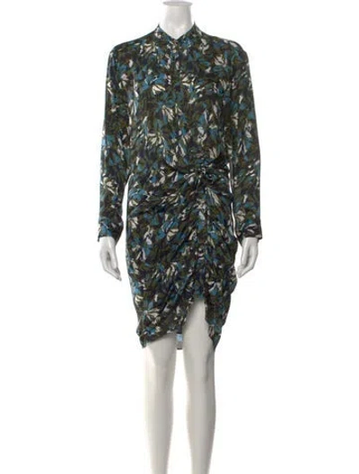 Pre-owned Veronica Beard Silk Knee-length Dress In Green