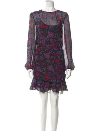 Pre-owned Veronica Beard Silk Knee-length Dress In Purple
