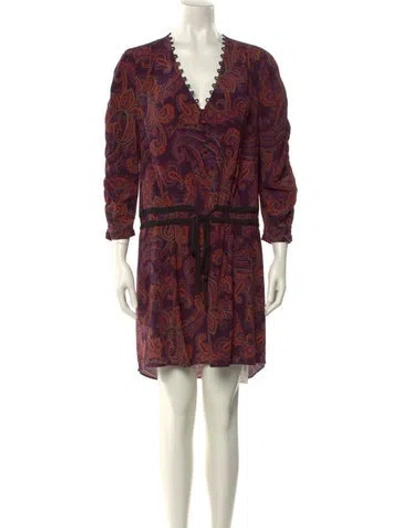 Pre-owned Veronica Beard Silk Knee-length Dress In Purple