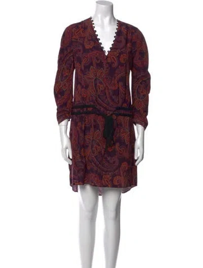 Pre-owned Veronica Beard Silk Knee-length Dress In Purple