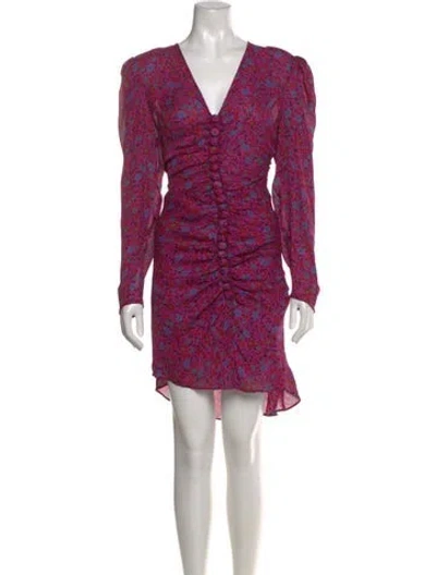Pre-owned Veronica Beard Silk Knee-length Dress In Purple