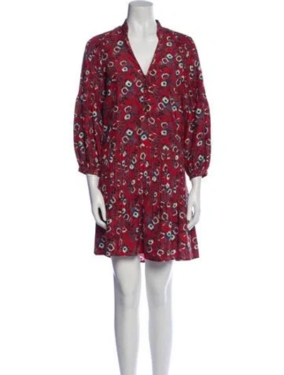 Pre-owned Veronica Beard Silk Knee-length Dress In Red