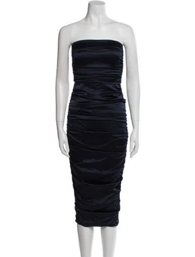 Pre-owned Veronica Beard Silk Knee-length Dress W/ Tags In Blue
