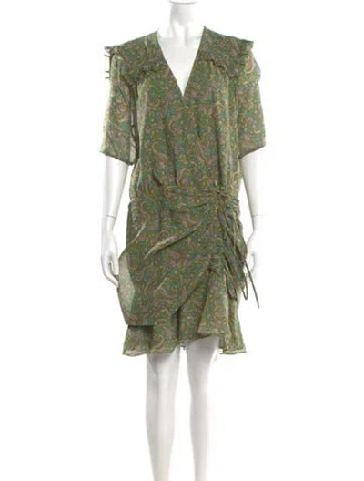 Pre-owned Veronica Beard Silk Knee-length Dress W/ Tags In Green
