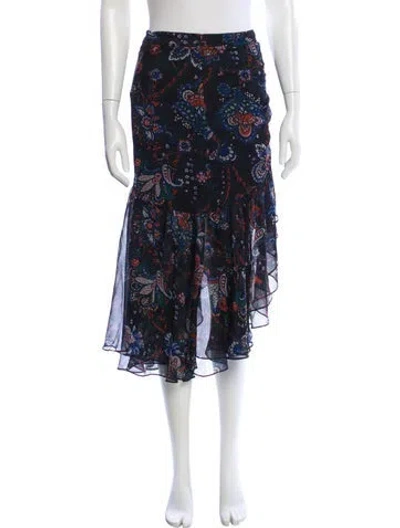 Pre-owned Veronica Beard Silk Knee-length Skirt In Blue