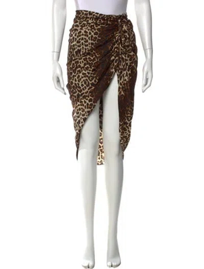 Pre-owned Veronica Beard Silk Knee-length Skirt In Brown