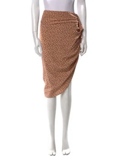 Pre-owned Veronica Beard Silk Knee-length Skirt In Brown
