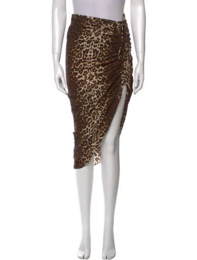 Pre-owned Veronica Beard Silk Knee-length Skirt In Brown