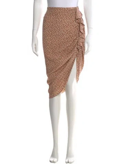 Pre-owned Veronica Beard Silk Knee-length Skirt In Brown