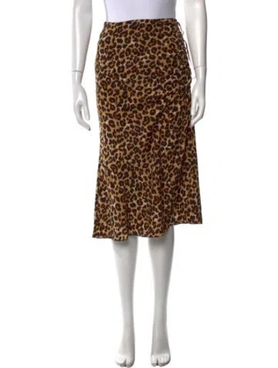 Pre-owned Veronica Beard Silk Knee-length Skirt In Neutral