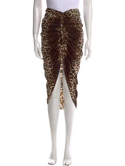 Pre-owned Veronica Beard Silk Knee-length Skirt W/ Tags In Brown