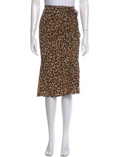 Pre-owned Veronica Beard Silk Knee-length Skirt W/ Tags In Brown